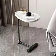 Modern Side Table with C Shaped Metal Legs for Living Room Small End Table Nightstand for Bedroom Sofa Tray Table for Couch Arm 30 * 36 * 62CM