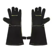 1Pair A3032 Welding Gloves 16" Fire Heat Resist Cowhide Leather Grill Gloves