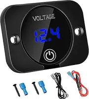 12V Gauge with Switch Digital Display DC12V 24V Waterproof Voltmeter Panel for Boat Truck ATV UTV