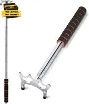 Retractable Pool Bridge Stick, Billiards Cue Bridge with Metal Head, Screw Threa