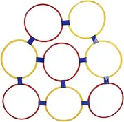 10PCS Kids Exercise Hoops, Dia 37cm/14.6in Jumping Hopscotch Game Rings for Indoor or Outdoor Sensory Training Physical Fitness