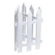 13.8"x19.7" Garden Picket Fence Plastic Tip Fencing Path Border White 6Pcs