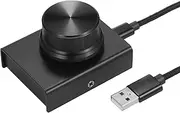 USB Volume Control Knob One Key Mute Volume Controller for Computer Laptop Plug and Play PC Speaker o Adjuster Compat with Win 10/8/ 7//XP/Black One Size