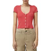 Rag & Bone Womens Pink Ribbed Rayon Pullover Top XL BHFO 8408