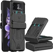 [COCOING] for Samsung Galaxy Z Flip 4 Case,with Hinge Protection Device and Sliding Camera Protection Cover,Military Fall Protection Case for Samsung Z Flip 4-2022 (Black)