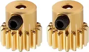eMagTech 2Pcs RC Car Motor Pinion Gear 2.3mm Shaft 48DP M0.6 16T Motor Gear Compatible with 370 380 390 Motors for 1/12 and 1/16 RC Cars