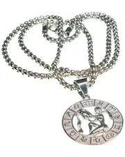 Jean Claude Dell Arte Stainless Steel Aquarius Pendant Necklace