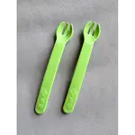 全新-2支合售::綠色嬰幼兒寶寶叉匙學習餐具 #蔡記叉匙