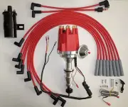 Small Cap FORD FE 352-390-427-428 RED HEI Distributor +45K Coil+Spark Plug Wires