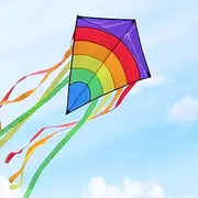 AESTEMON Kite for Kids & Adults - Rainbow Eddy Diamond Kites for Children - Extremely Easy to Fly Kites & Flying Toys Outdoor Beach Toys Games for Kids and Adults Beginners