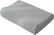 Plaid Print Cotton Pillow Case Covers for Contour Neck Memory Foam Pillow Pillowcase with Zipper (Plaid Print)