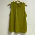 CALIA Women's Bubble Mesh High Low Tank Top Chartreuse Green Solid WAX11232M