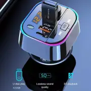 Bluetooth 5.0 Car Wireless FM Transmitter Adapter USB PD Charger AUX Hands-Free