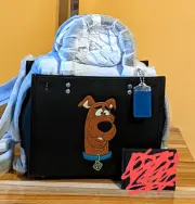 Coach x Scooby Doo Rogue 25 Black Smooth Leather Cartoon NWT
