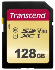 Transcend 128GB 500S SDXC UHS-I U3 V30 SD Memory Card CL10 TS128GSDC500S