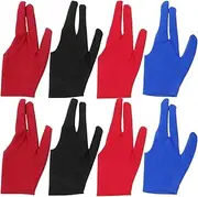 Totority 8pcs Set Yo-yo Gloves 3 Finger Gloves Yoyo Glove Snooker Gloves Elastic Pool Gloves Billiard Pool Cue Glove Billiard Protective Gloves Women Billiards Glove High Elastic Spandex