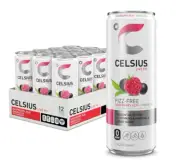 PACK OF 12 ✨ CELSIUS RASPBERRY ACAI GREEN TEA Energy Drink CANS | Zero Sugar Fun