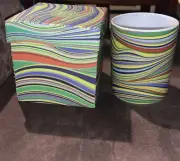 FRINGE STUDIO NEW WAVE STRATA STRIPED PORCELAIN COFFEE MUG