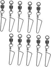 10Pcs Ball Bearing Fishing Swivels Quick Lock Snap Swivels for Saltwater Fishing High Speed Rotation Unique Dual Design Easy to Use