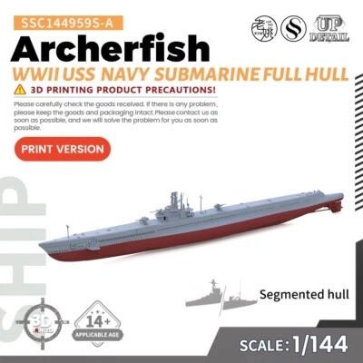1/144 Military Model WWII USS Navy Archerfish Submarine Full Hull