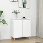 NNEVL Sideboard with Solid Wood Legs White 60x35x70 cm Chipboard