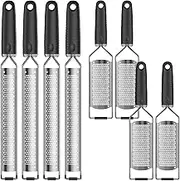 RdjEokf 8PCS Stainless Steel Lemon Zester, with Anti Slip Handle, Rust Proof Incisive Handheld Cheese Shredder, with Hanging Hole, Cheese Grater & Vegetable Grater, Kitchen Tools Dishwasher Safe