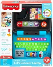Fisher-Price Learning Fun Home Office Laptop - Electronic Learning Toy with Smart Stages Learning Content, Lights and 55+ Songs, ABC, Version Polish, HHX33