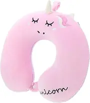 PRETYZOOM Comfortable Shaped Travel Neck Pillow Soft Memory Support for Office Napping Lightweight Portable Neck Cushion with Buckle Design for Car Airplane Train