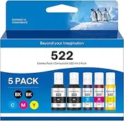 522 High Capacity Refill Ink Bottles Replacement for Epson 522 Ink Refill Bottles to Use with EPSON ET-2803 ET-4700 ET-2400 ET-4810 ET-2800 ET-2720 ET-4800 Printer (5 Packs)