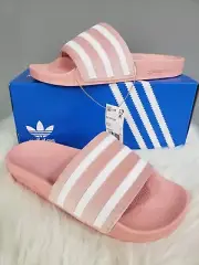 NEW SIZE 9 Adidas Adilette Slides Wonder Mauve Cloud White Wonder Mauve gx3372