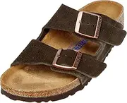 [Birkenstock] Unisex Arizona Mocha Suede Sandals - 42 M EU/11-