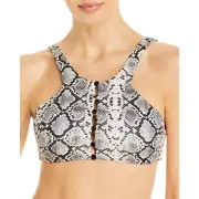 AQUA Swim Snake Print Halter Bikini Top Size Small