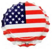 American Flag Oxygen Barrier Crown Bottle Caps for Home brewing - 144 count