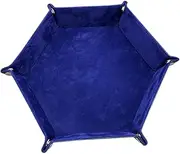ABOOFAN Rolling Dice Tray Made of Pu Leather Hexagonal Dice Box Collapsible Storage for Games