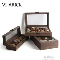 在飛比找樂天市場購物網優惠-首飾收納盒 VI-ARICK皮質手錶收納盒防塵玻璃蓋手錶盒腕