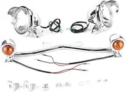XTevu Fog Lamp Assembly, Motorcycle Spot Light Turn Signal Compatible with Shadow VT750 1100 VTX1300 1800, DC12V Driving Light Kit