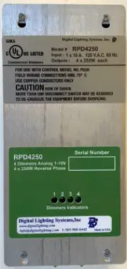 RPD4250 Reverse Phase ( ELV ) 0-10V dimmers 4 x 250W @ 120V. Made In USA