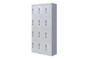 12-Door Locker for Office Gym Shed School Home Storage - Padlock-operated