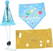 FUTUREORYY 1 Set Dog Birthday Hat Bandana Pet Birthday Party Accessories for Celebrations