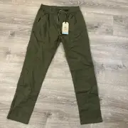 Prana Double Peak E-Waist Pant Cargo Green Men's Small 30 Tapered Leg