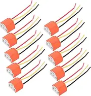 Cabilock 10Pcs Heavy Duty Ceramic Headlight Socket Connector Plug for Car Truck and Motorcycle Retrofit High Temperature Resistant Wiring Harness for Safe Automotive Modifications