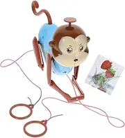 Vaguelly Cartoon Plastic Monkey Climbing Toy Pulling Rope and Entertaining for Your Boys and Girls Random Color