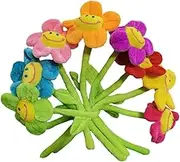 8piece Flexible Plush Flower Bendable Stems Curtain Buckle Artificial Plush Sun Flower Curtain Buckles Wide Application As Shown