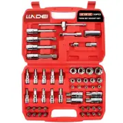 53PCS Master Bit Socket Set 1/4 3/8 1/2-Inch and External Torx Sockets，Dr. 6p...