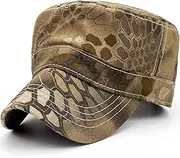 [Loneshark] Mens Waterproof Camo Cadet Army Hats American Flag Buckle Womens Quick Dry Flat Top Military OCP Patrol Corps Caps
