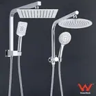 Easy To Install Chrome 9"/10" Square/Round Shower Head Set Handheld Wall Arm