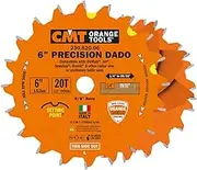 CMT 230.520.06 Precision Dado Set, 6-Inch x 20 Teeth FTG+ATB Grind with 5/8-Inch Bore