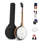 5 String Banjo Remo Head Closed Solid Back with beginner Kit, Tuner, 38 Inch