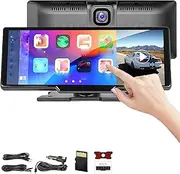 Cartablet Pro Max 2025 Model, Flexscreen Pro Carplay, 10.26" HD Portable Carplay & Android Auto Screen with 4k Dash Cam, GPS Navigation/Voice Control, Portable Car Touch Screen (10.26 in+64GB Card)