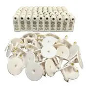 1-100 Cattle Number Ear Tag 5x2cm Set Mini White Cow Sheep Pig Livestock Label